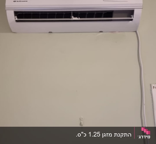 מזגן קיר לבן עם תצוגת טמפרטורה 17
